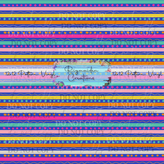 Bright Stripes and Dots Vinyl